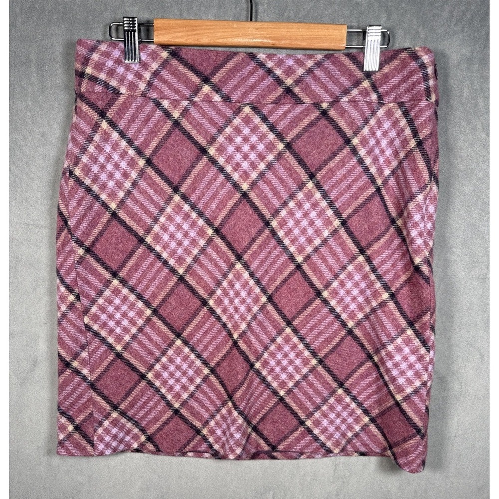 Talbots Plaid Skirt Womens‎ Size 12 Purple Short Wool Preppy Schoolgirl Academia